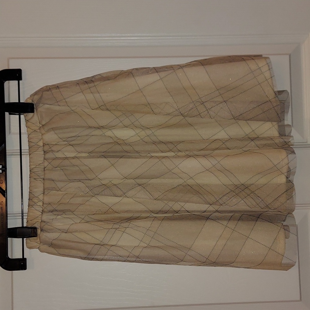 Sparkly Gold Tulle‎ Skirt Geometric Pattern Size 8